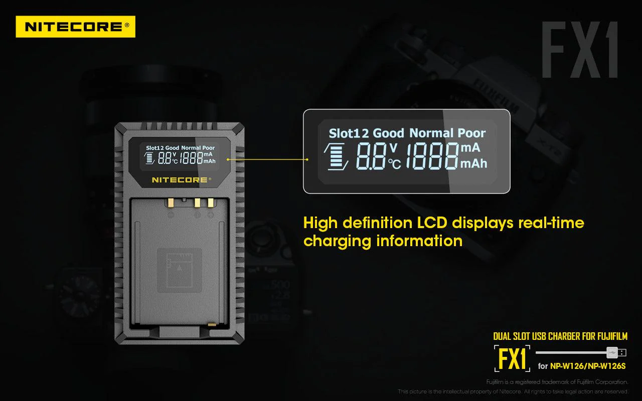 FX1 (Fujifilm NP-W126) Dual-Slot Battery Charger - Image 10