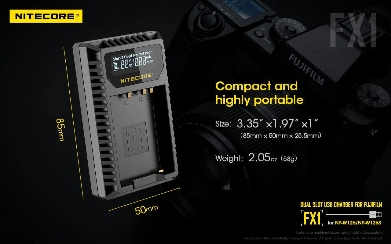 FX1 (Fujifilm NP-W126) Dual-Slot Battery Charger - Image 14