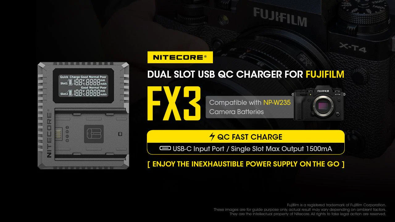 FX3 (Fujifilm NP-W235) Dual-Slot Battery Charger - Image 6