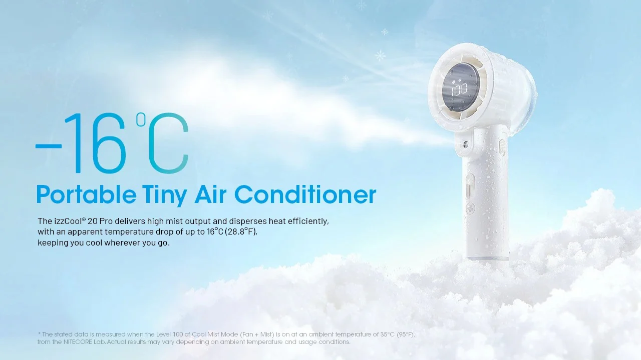 izzCool 20 PRO (Green) - Handheld Air Conditioner Fan (5,000mAh) - Image 13