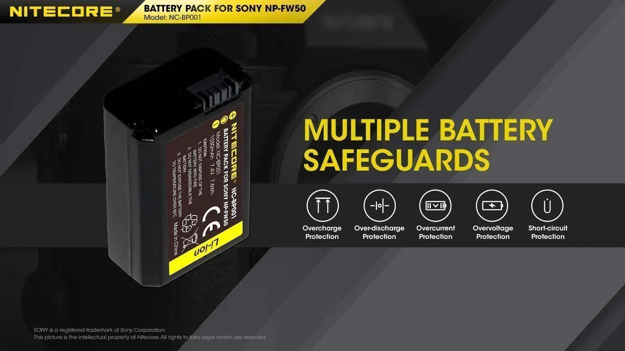 NP-FW50 (1030mAh) Battery Pack for Sony (NC-BP001) - Image 6