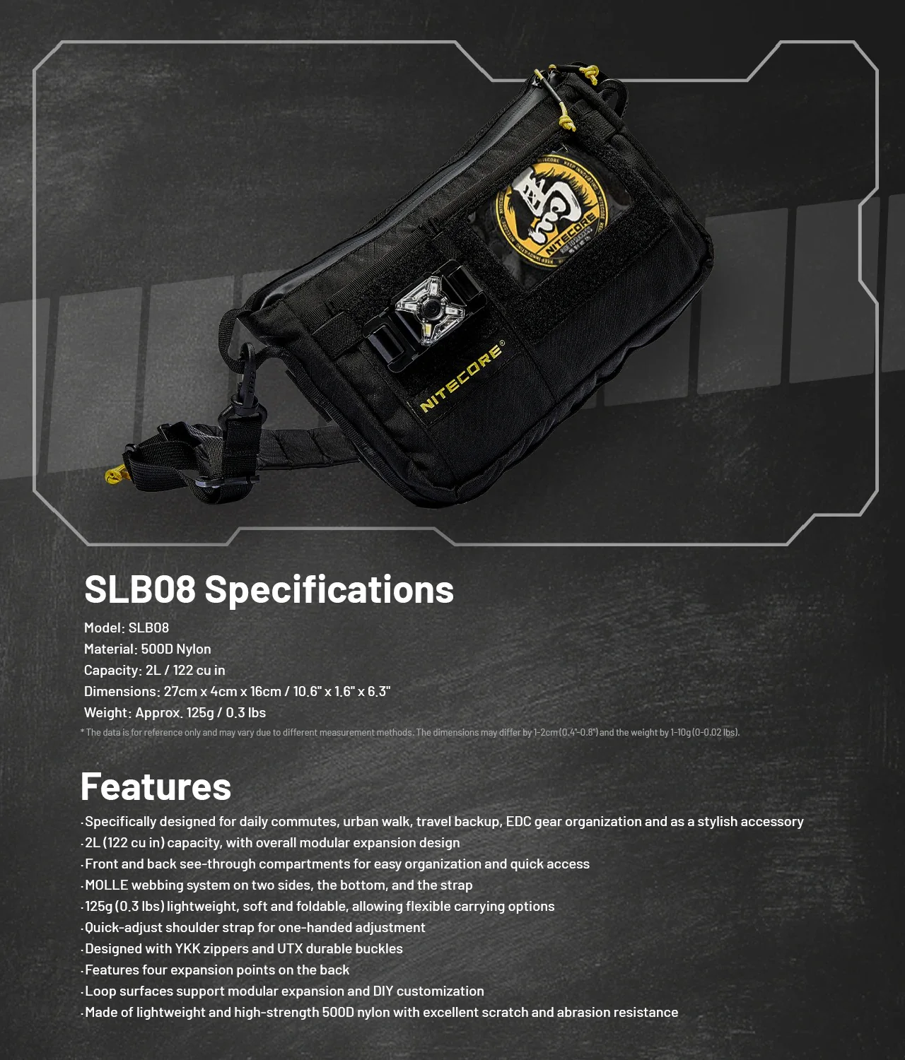 SLB08 Modular Sling Bag - 2L Capacity - Image 13