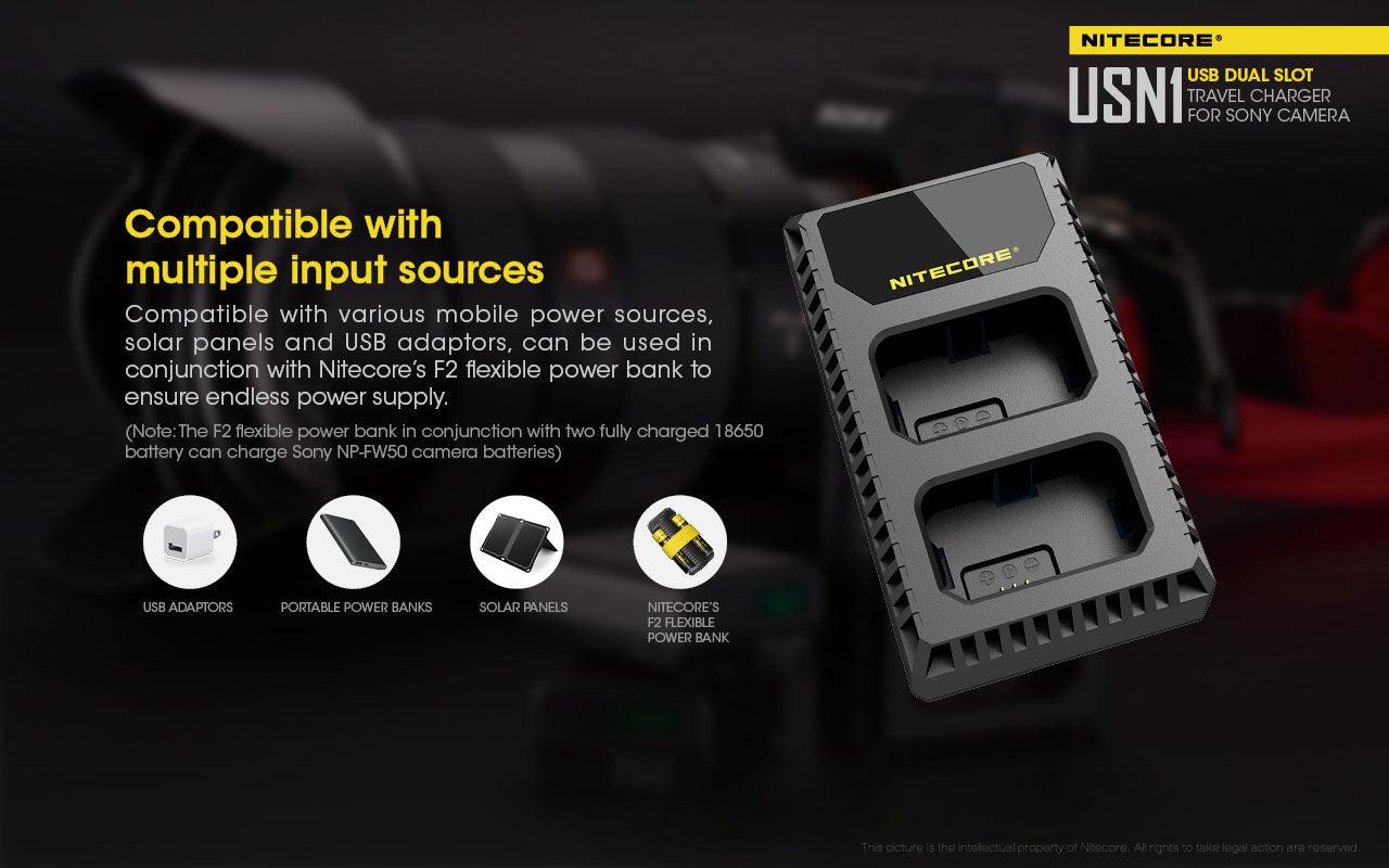 USN1 (Sony NP-FW50) Dual-Slot Battery Charger - Image 5
