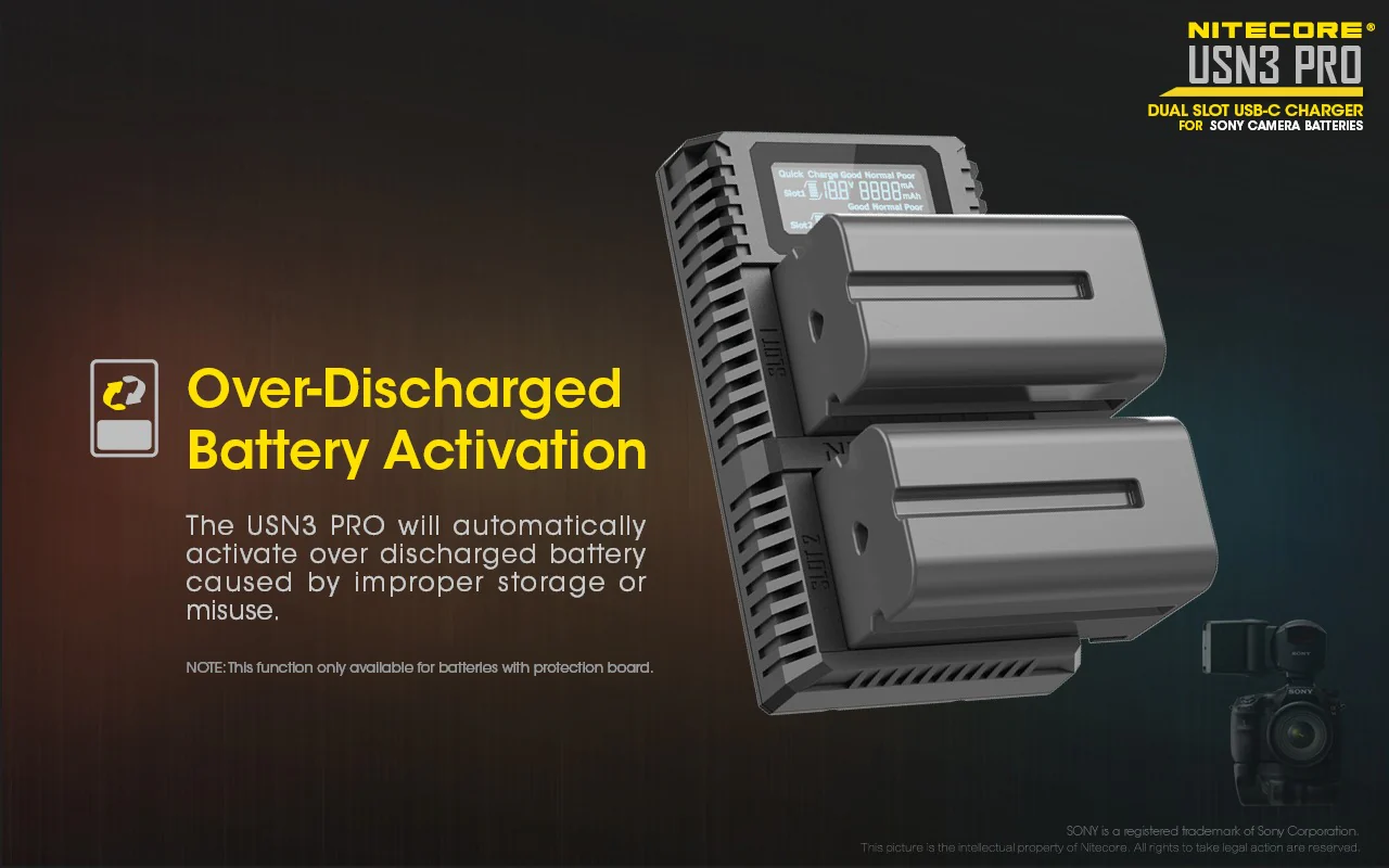 USN3 PRO (Sony NP-FM500H, NP-F730, NP-F750, NP-F770, NP-F970, NP-F550) Dual-Slot Battery Charger - Image 16
