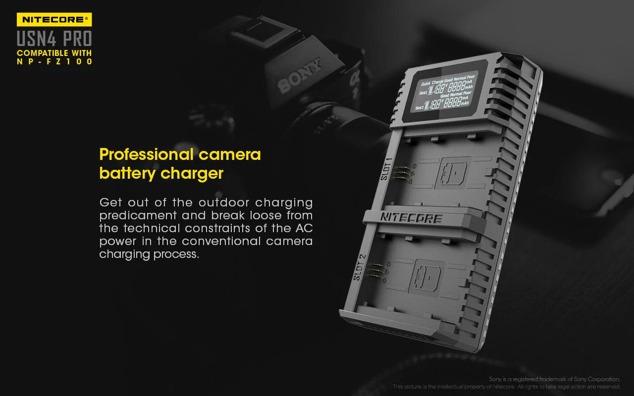 USN4 PRO (Sony NP-FZ100) Dual-Slot Battery Charger - Image 6